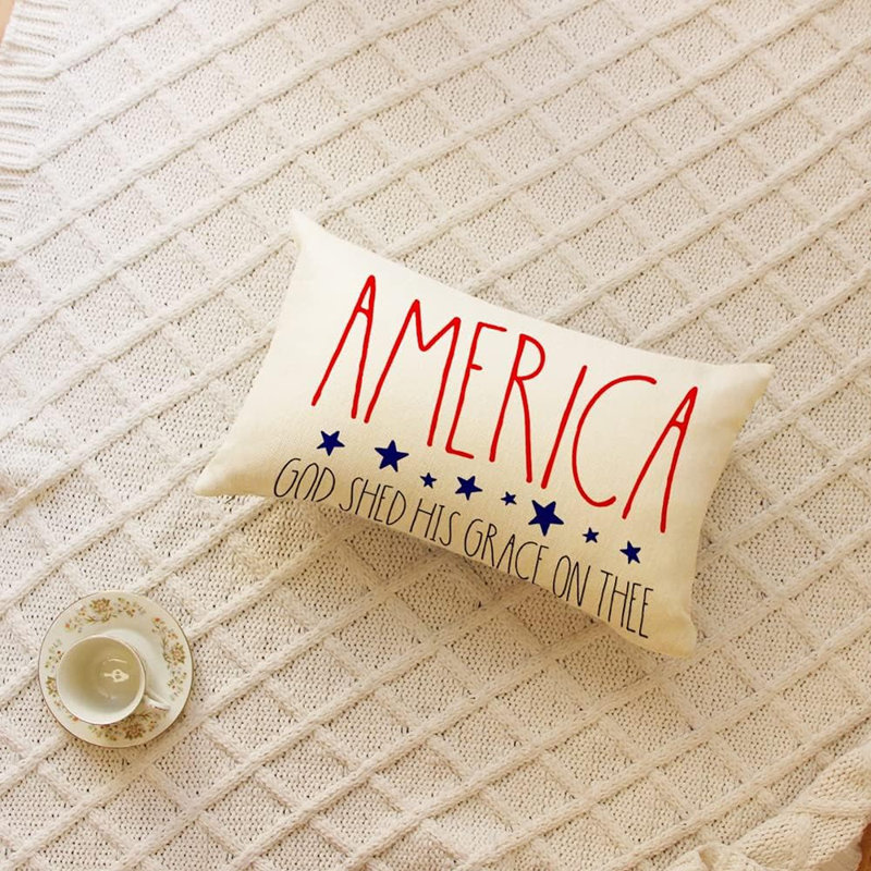 Housse de coussin patriotique 4ème de juillet, housse de coussin 12 x 20 pouces pour le jour de l'Independence