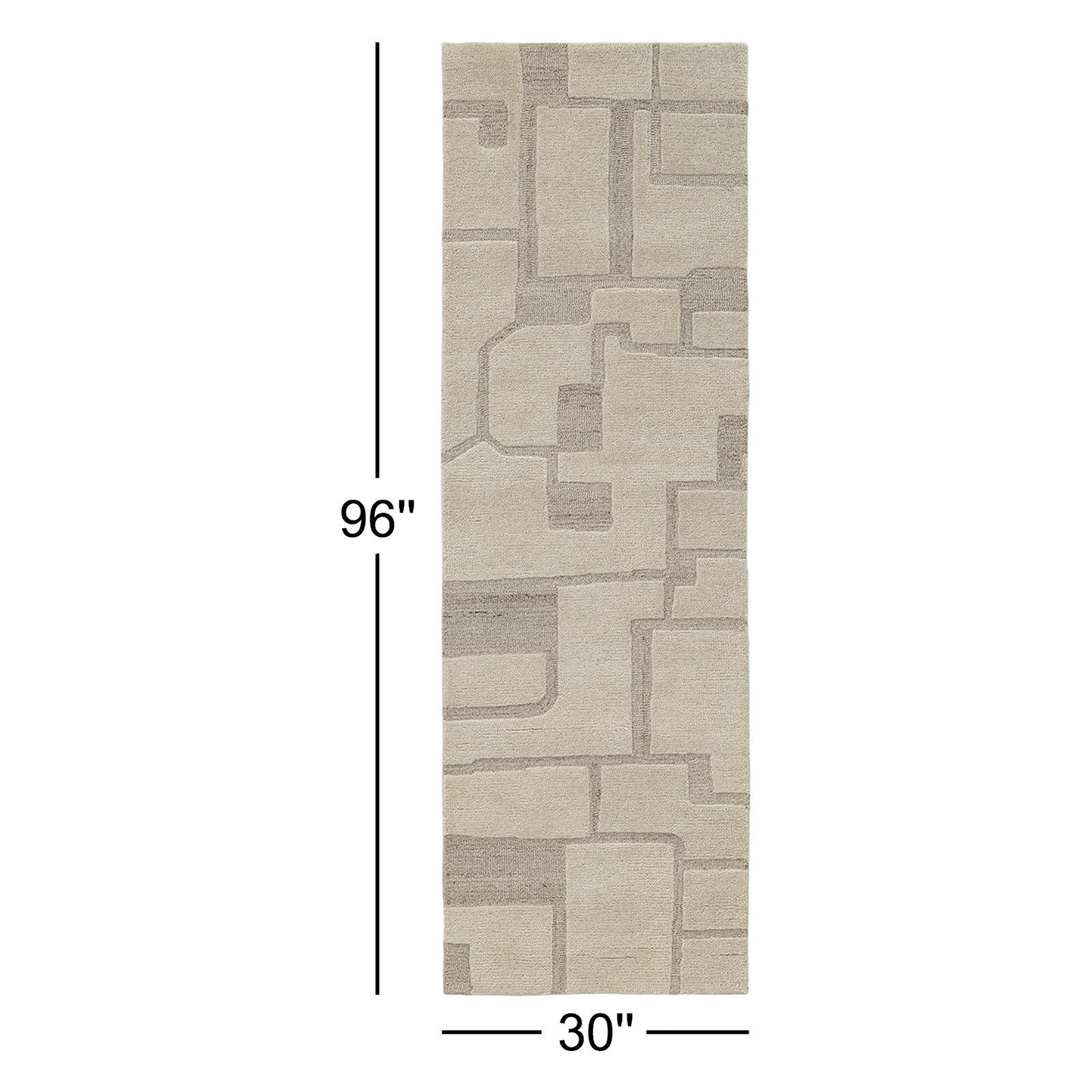 Lira Hand-Tufted Abstract Wool Rug, Runner 2'6" x 8'