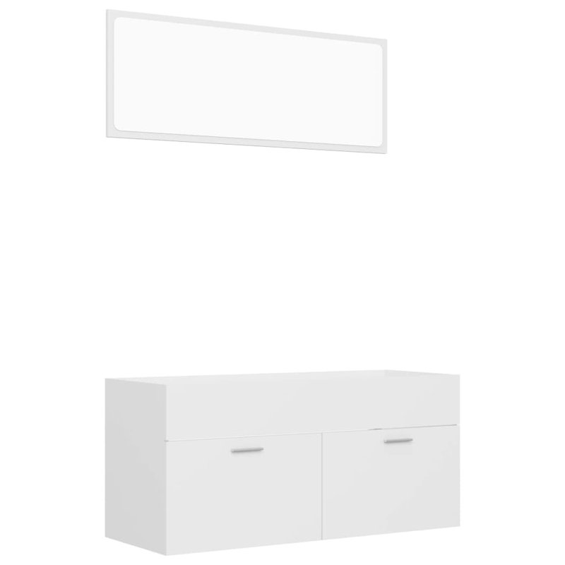 Commode d'appoint à miroir, Blanc