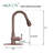 Copper Pull Down Kitchen Faucet with Single Handle Deck Plate Included-73906694
