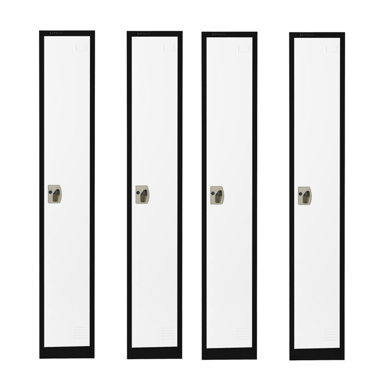 Casier à clé unique en acier 72 po x 12 po x 12 po à 1 porte - Rangement pour employés, étudiants, salle de sport, lieu de travail - Comprend une tablette, des crochets, une ventilation et un porte-carte - Assemblage facile