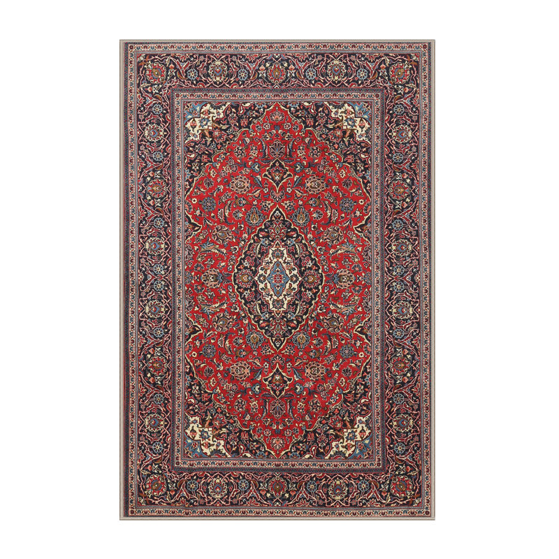 Tapis traditionnel rouge / brun / violet Dhaval, Rectangle 5 pi x 7 pi