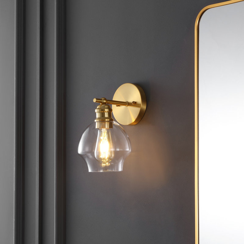 Seeker Armed Sconce, Clear, Gold