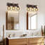 Wood Wall Sconce With Elegant Teardrop Cage, Industrial Black Vanity Lights Over Mirror For Living Room Bedroom Hallway