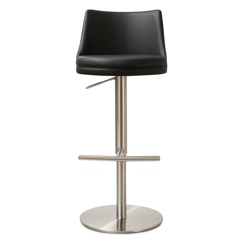 Tabouret de comptoir pivotant lisse Yark, Noir