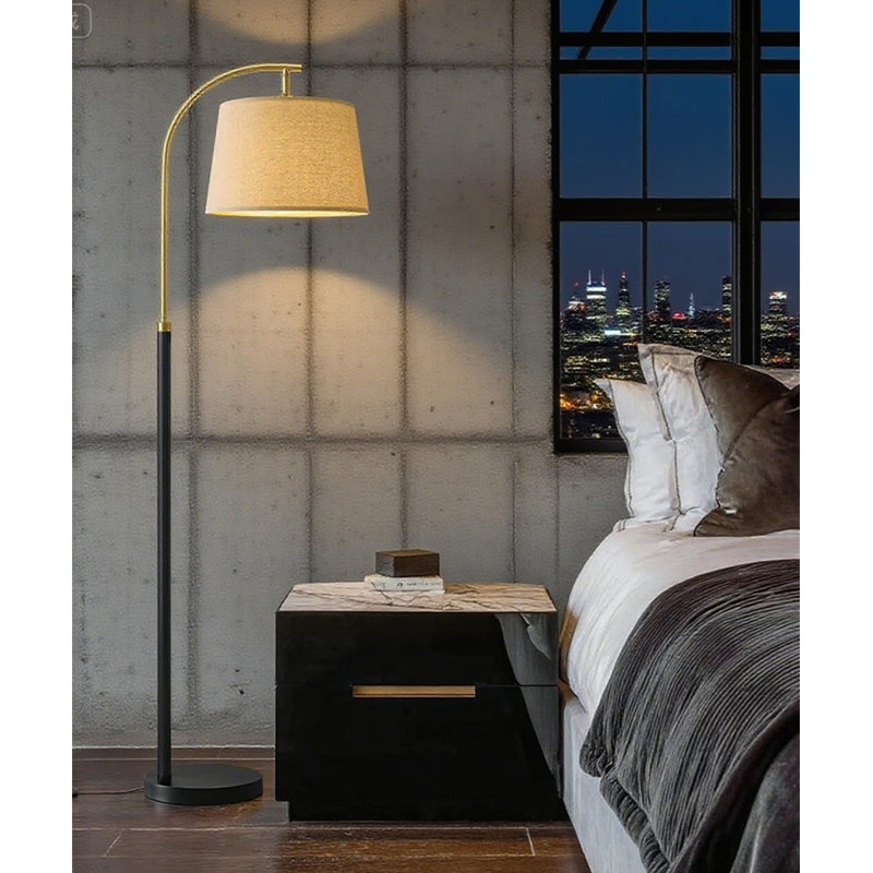 62.5/" Arc Floor Lamp With Foot Switch - Adjustable Mid-Century Modern Standing Lamp For Living Room, Bedroom, Office, Nursery, And Reading Corner