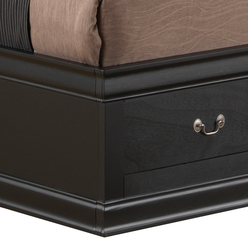 Citronelle Bookcase Storage Bed, King, Black