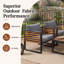 Ensemble de conversation de patio Abdel Outdoor pour 5 personnes en acacia avec coussin amovible, structure en métal noir et bois-1801488223