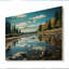 Paysage de Maine bleu vert sur bois-119113143