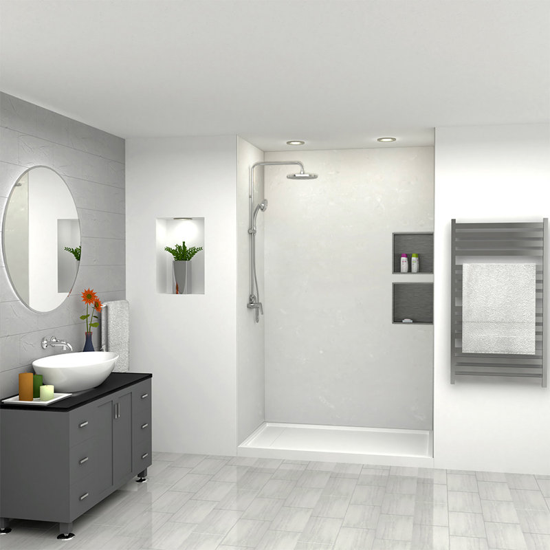 Ensemble de mur de douche 3 pièces Saramar, H 96 po x l 48 po x P 36 po