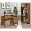 Bureau de bureau Chicolm Rustic Nutmeg avec plateau ergonomique et grand espace de rangement