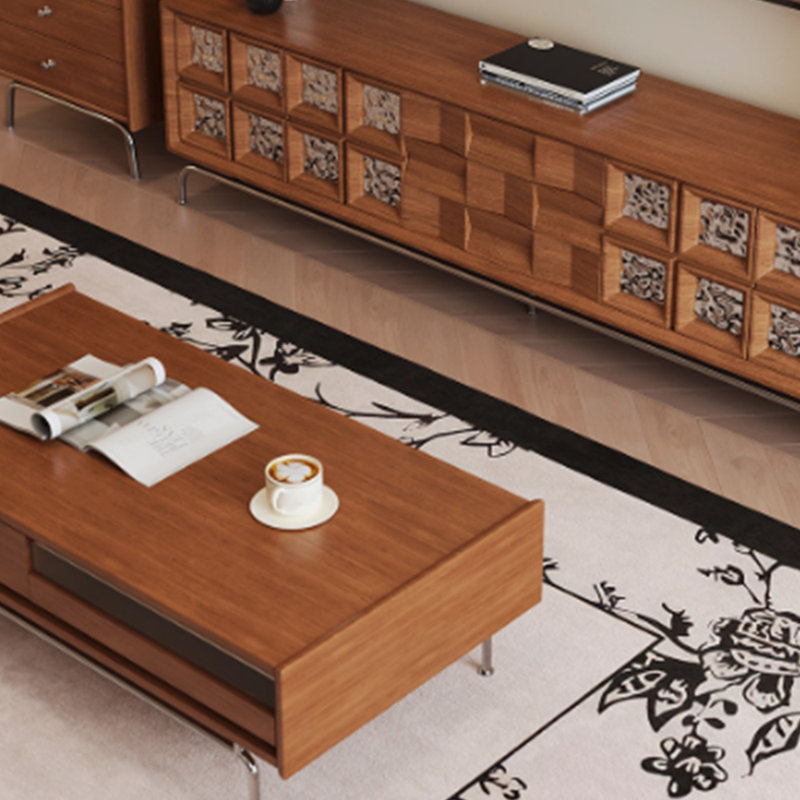Ensemble de table basse et meuble télé de style rétro