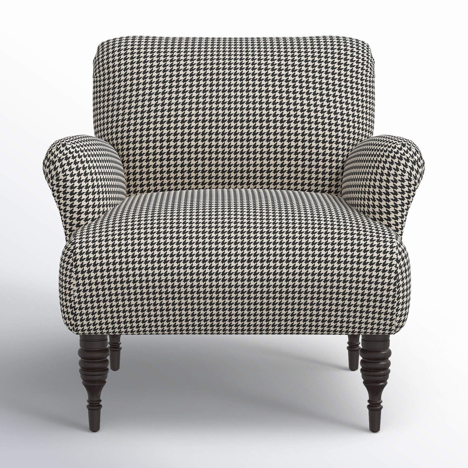 Bershire Upholstered Armchair, Chunky Houndstooth Charcoal
