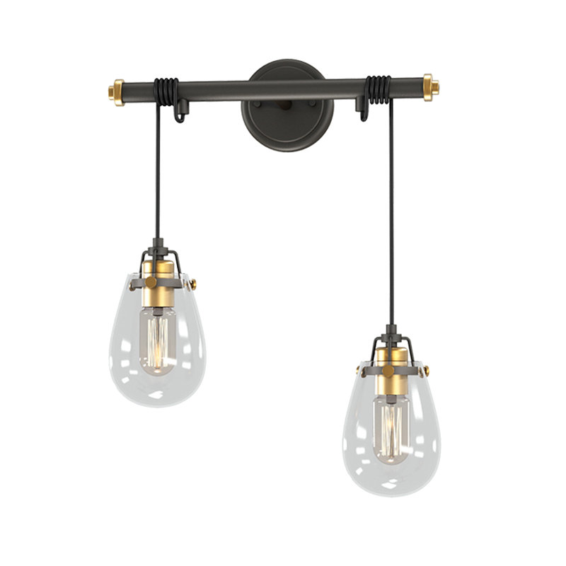 Hamisi with Clear Glass Shades, 2 Lights