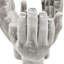Ciment antique gris de 9 pouces acceptant les mains de 2 pour une plante d'intérieur ou une bougie en vitrine décorative