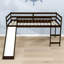 Lit mezzanine simple en bois avec glissade-1985026646