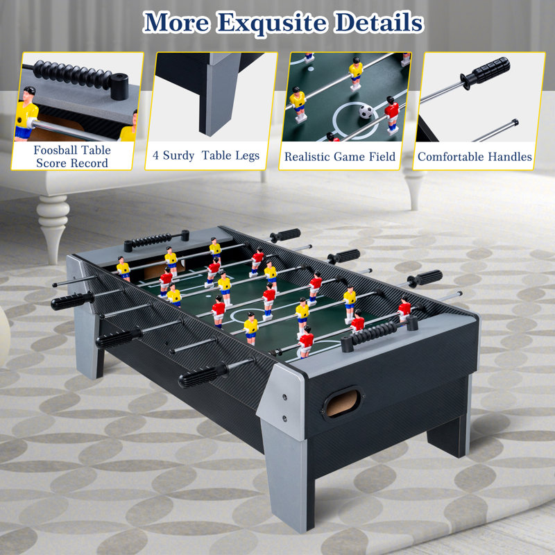 33'' 4-in-1 Mini Multi Game Table, Combination Game Table, Combo Arcade Game Set with Pool Billiards, Hockey, Foosball and Table Tennis