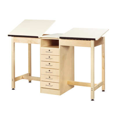 Adjustable Height Solid Wood Drafting Table