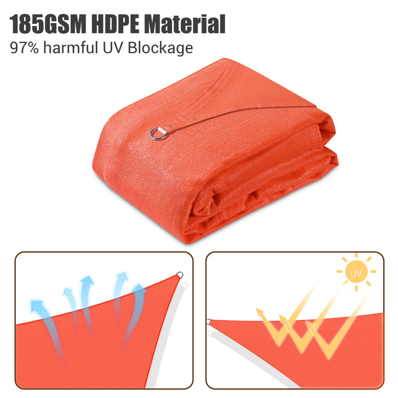 Watermelon Red 12x12ft UV Block Square Sun Shade Sail Canopy