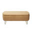Banc de rangement doré en fausse fourrure de chameau pour le salon