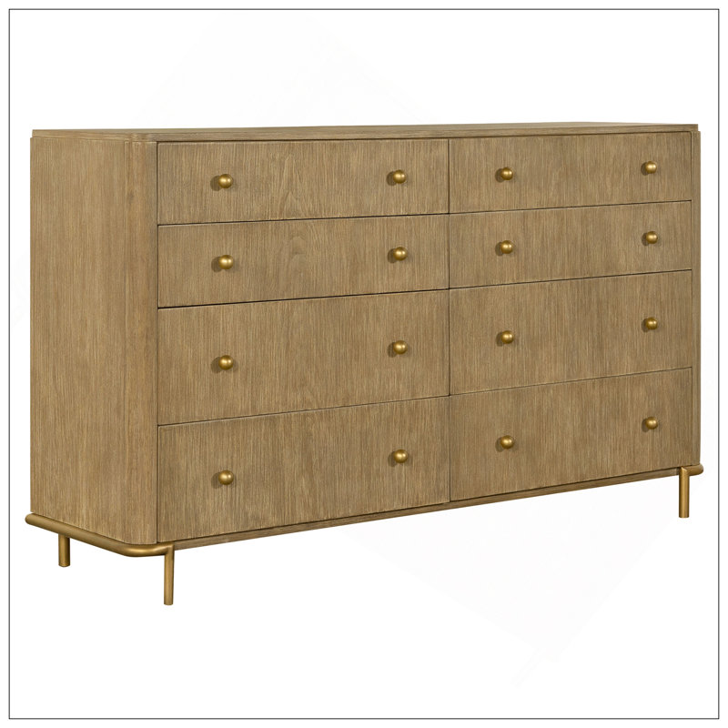 Commode rectangulaire à 8 tiroirs Stevie, Sable