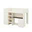 Lit mezzanine double en bois avec garde-robe, tiroirs, tablettes de rangement et bureau-754769249
