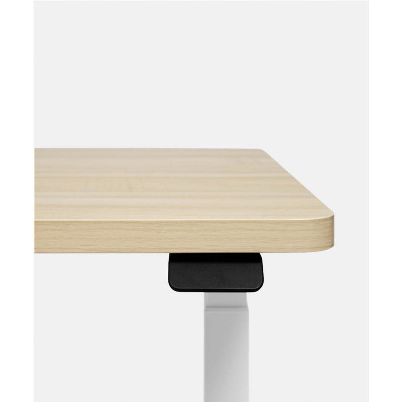Duo Standing Desk, Woodgrain, White, 47.3" H x 36" W x 24" D