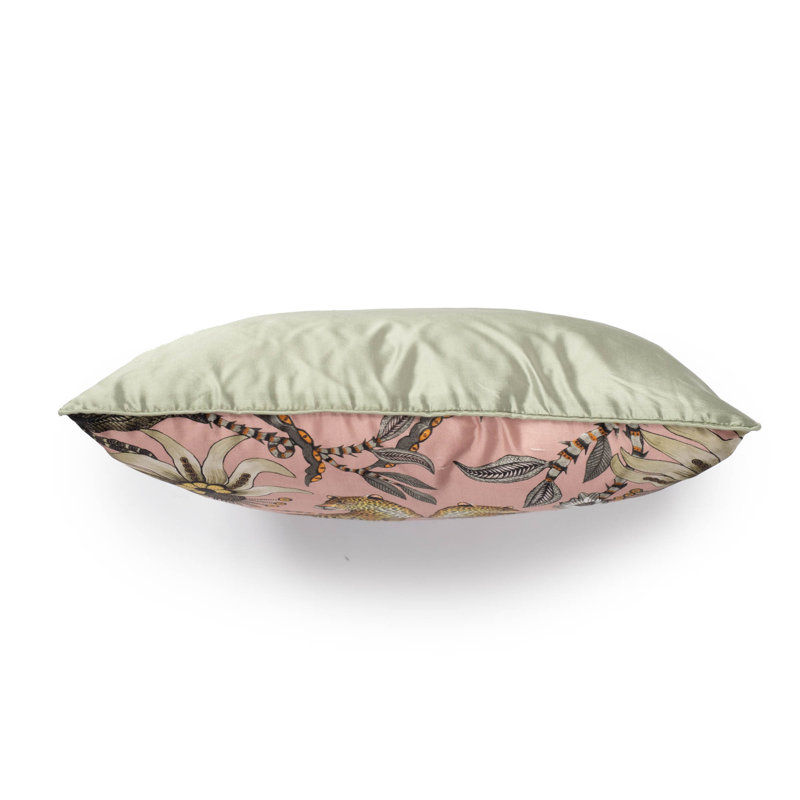 Ardmore 'Lovebird Leopards' Silk Pillow, Tanzanite