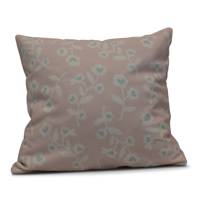 Funky Junky Floral Reversible Throw Pillow, 16" H x 16" " W x 6" D, Pink