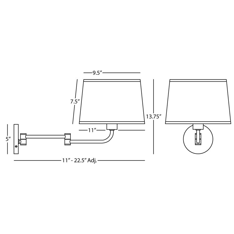 Koleman 1 - Light Swing Arm, Polished Nickel