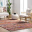 Tapis rouge / multicolore touffeté à la main Jymere-18788474