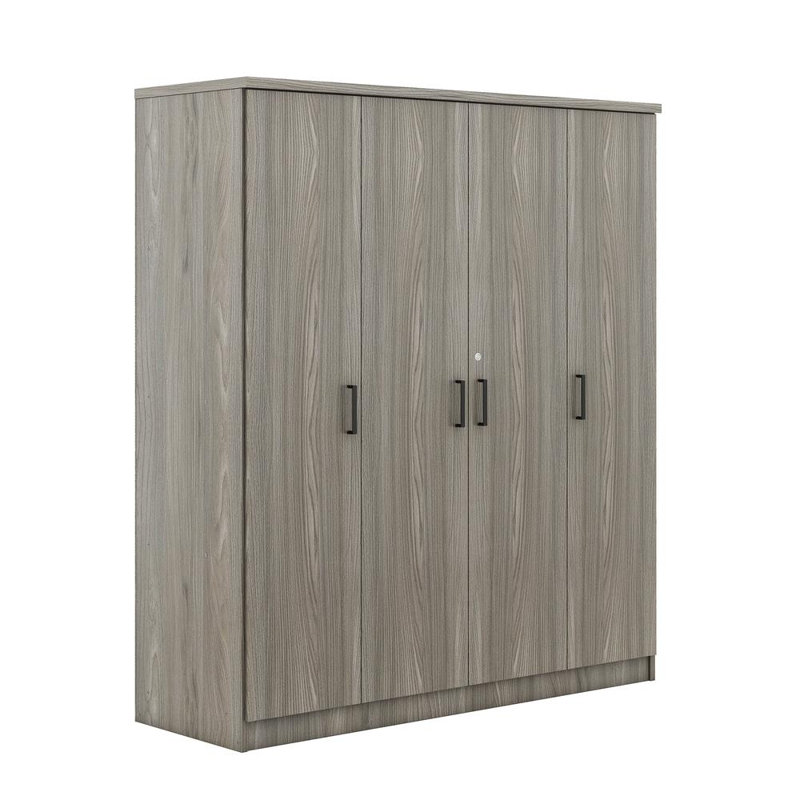 Armoire à miroir 4 portes (gris)