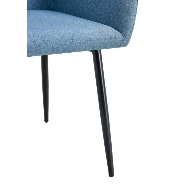 Ensemble de 2 fauteuils de détente pour salle à manger de loisirs Modern Living avec pieds en métal, tissu TEDDY, Bleu