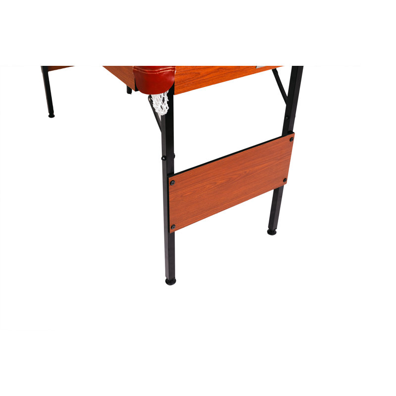 Crux Cherry Finish Green Felt 55" 3-in-1 Foldable Game Table