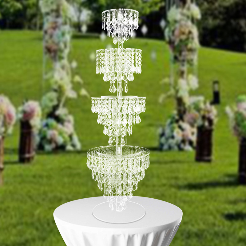 4 supports de décoration de gâteau en acrylique transparent