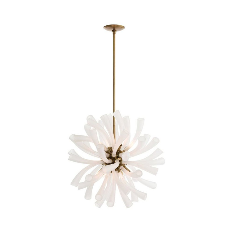 Lustre rond Emmy Murano, Vert, Or antique, 18 Diameter x 34” Height