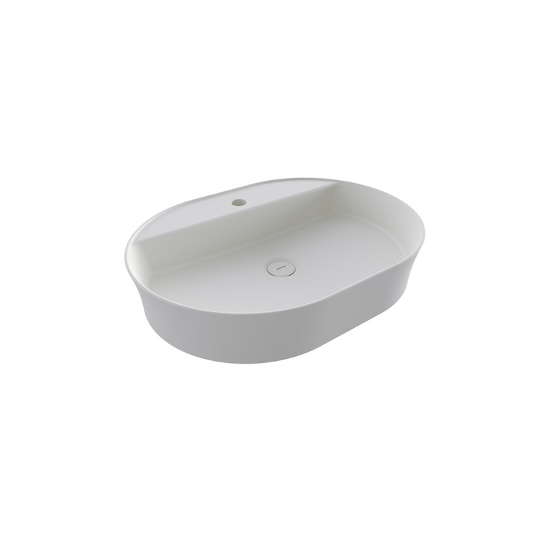 Sottile Slim Line Countertop Basin - 60x45cm, Matte White