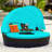 Phillistine 67 " W Curved Steel and Wicker Patio Daybed with Cushions