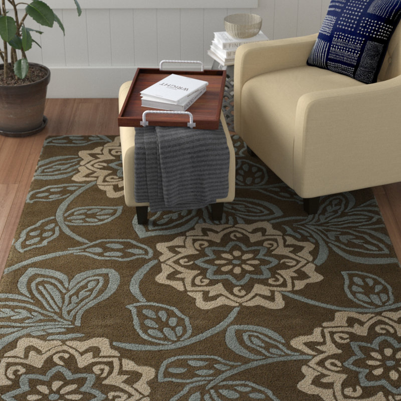Performance Wool Floral Indoor Rug, Rectangle 5' x 7'6"