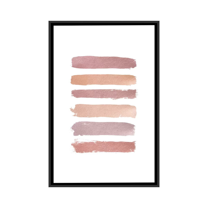 «Dusty Rose Stripes» par Orara Studio, impression sur toile, H 26 po x l 18 po x P 1,5 po, Toile avec cadre noir