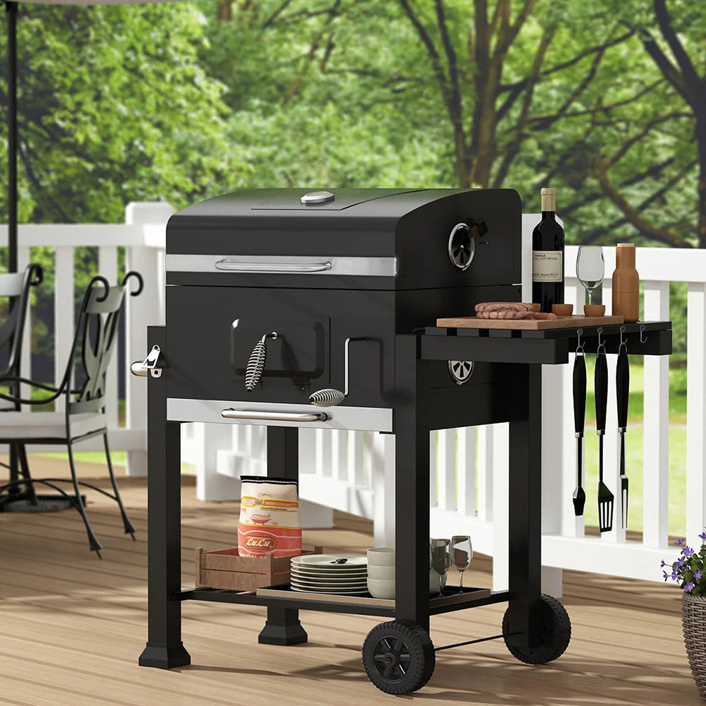 Dakota Fields 113cm Barrel Charcoal BBQ