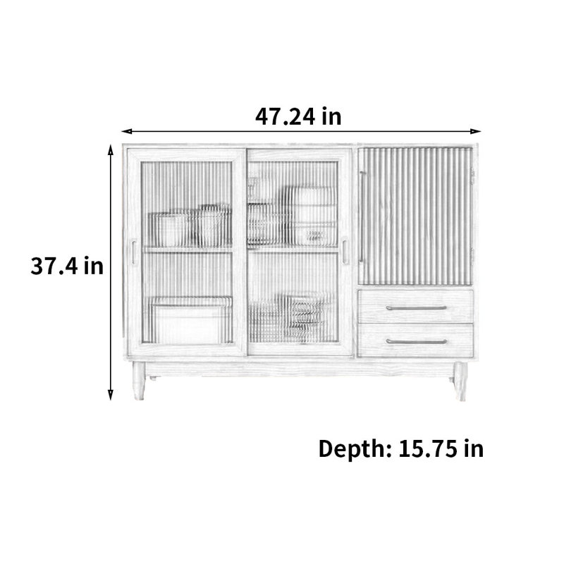 Simple Tea Set Storage Cabinet Sideboard