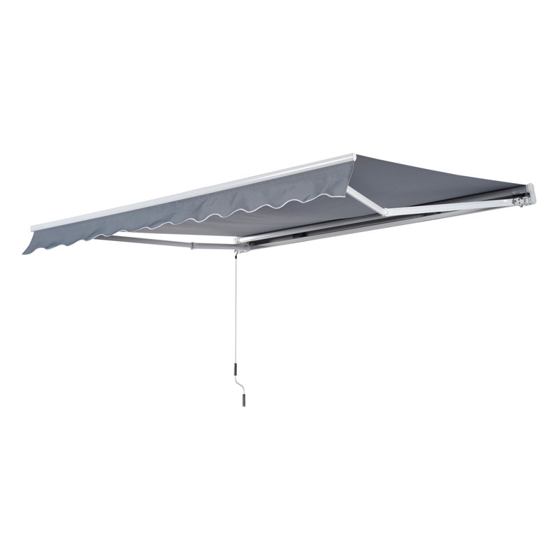 Dakota Fields Grey Cover Retractable Patio Awning, 300cm W x 250cm D