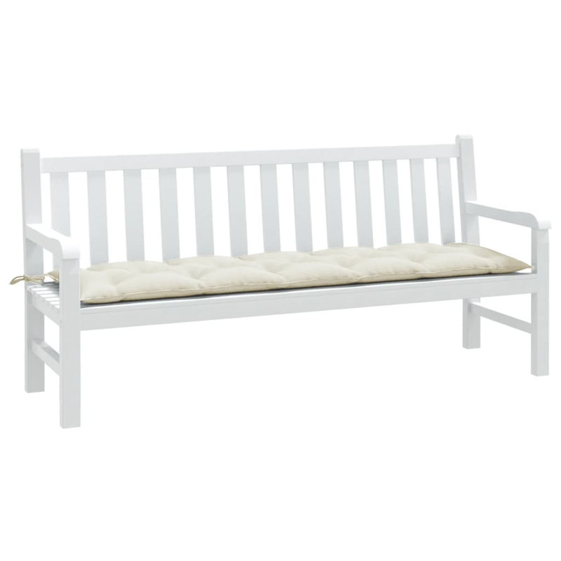 Ebern Designs Garden Bench Cushion 2.8" Fabric, Melange Cream, 70.9" W x 19.7" D