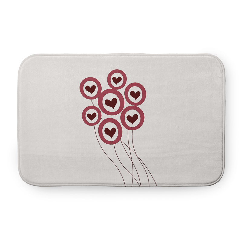 Tapis de bain Saint-Valentin, Gris, L 21 po x L 34 po