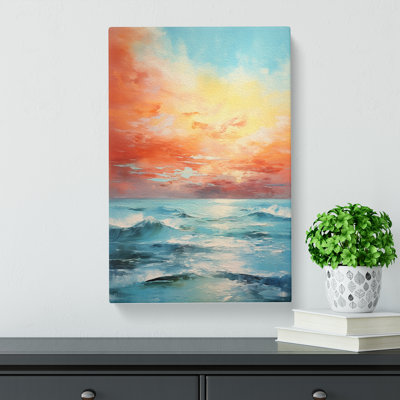 Seascape Gestural Art No.3 - Wrapped Canvas