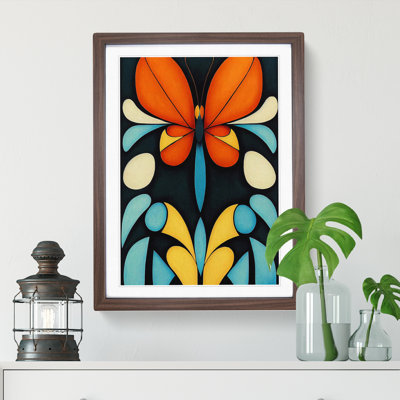 Butterflies in Abstract No.4 1 Piece Single Picture Frame Wall Art