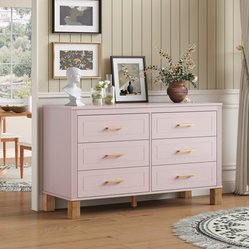 Wooden Entryway Table with Pre-Installed, Pink