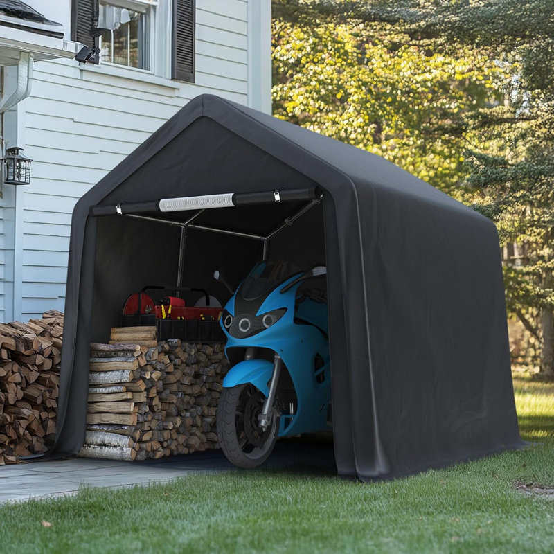 ADVANCE OUTDOOR 8x8 ft Carport Outdoor Portable Storage Shelter Garage Tent Carport, Gray, 88.8" H x 96" W x 96" D, Gray