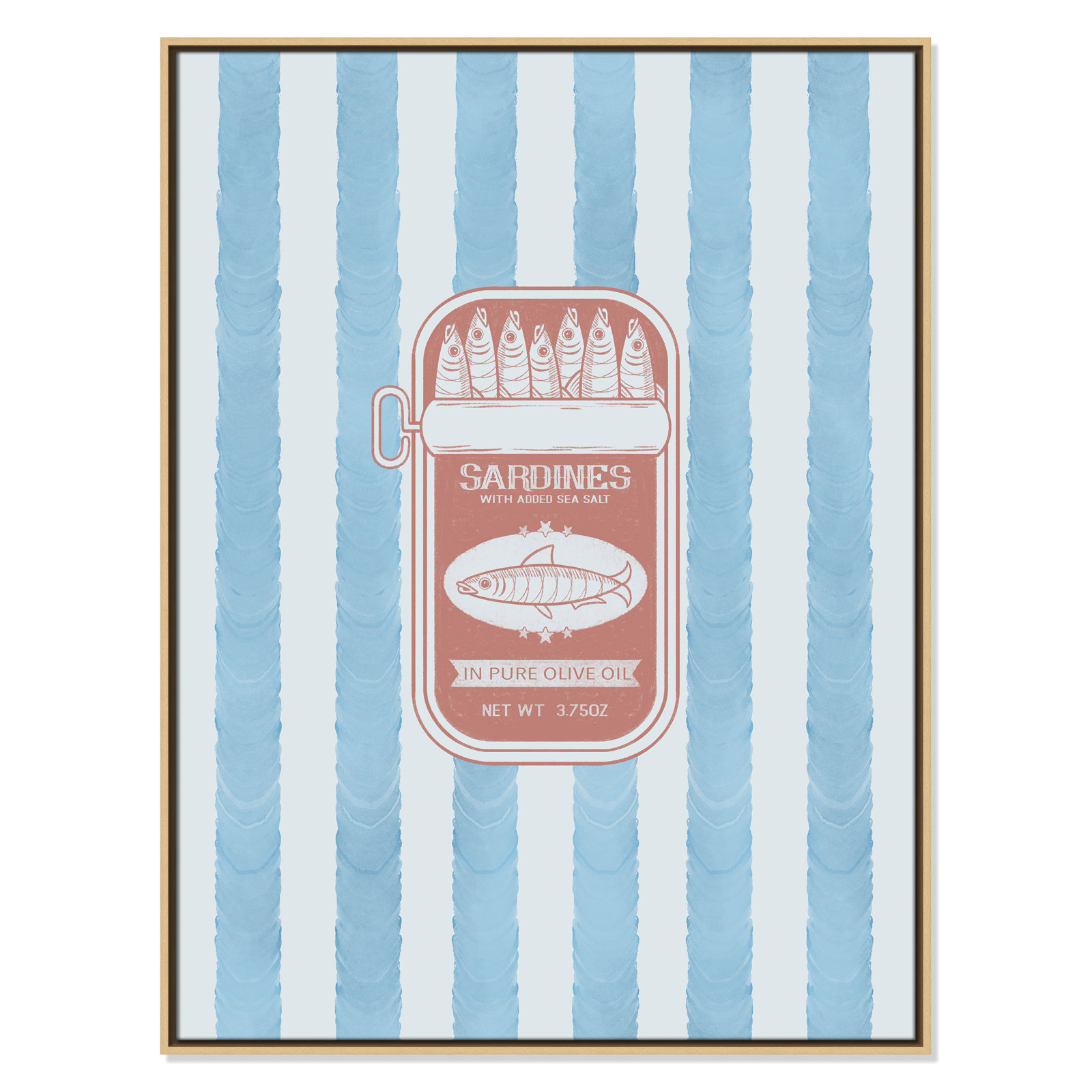 Salty Sardines Print by Marcus Prime, 31.5'' W x 41.5'' H, Natural Floater